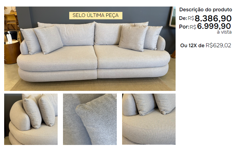 Sofá fixo 2,75m